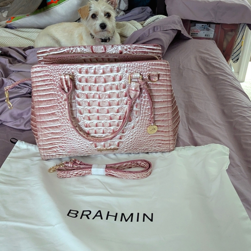 Brahmin small Finley Pink Icing Melbourne bag.